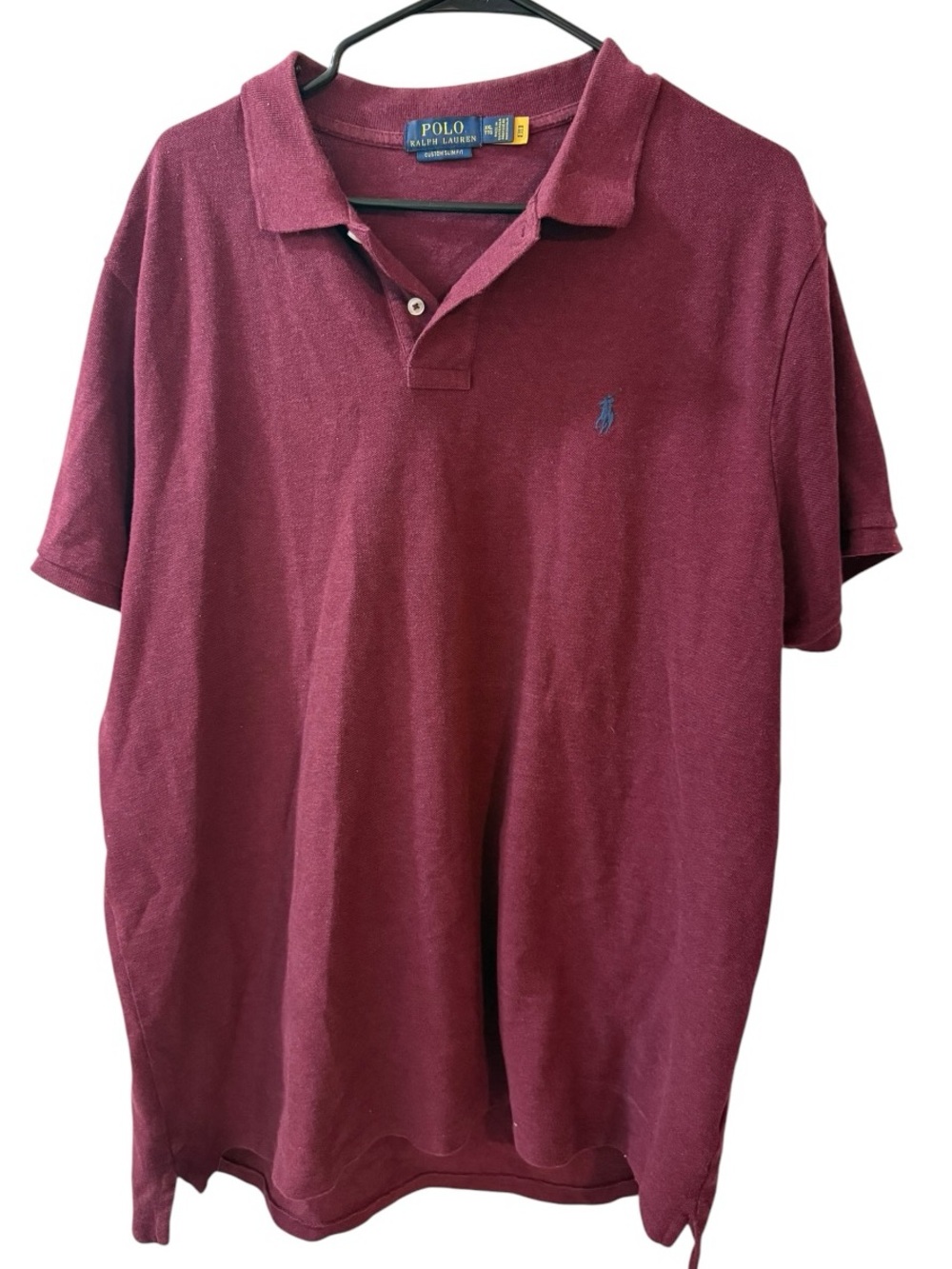 Polo Ralph Lauren Mens XXL 2XL Burgundy Short Sleeve Polo Shirt